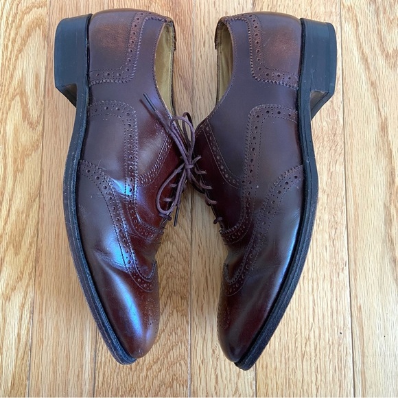 Nettleton Wingtip Dress Shoes Mens 8 Brown Leather Oxfords Formal Preppy Career main image 16